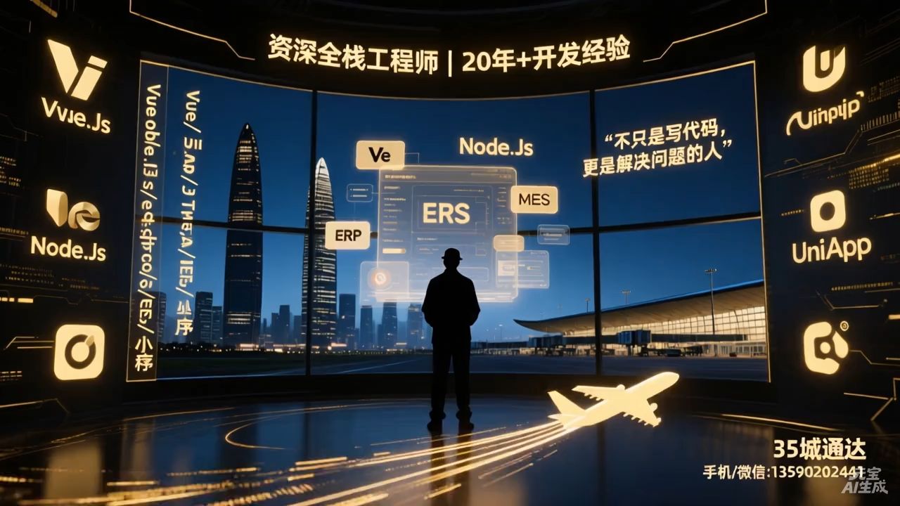 20年+ 企业数字化专家 | Vue / Node.js 全栈架构师 | 全国可驻场 / 远程